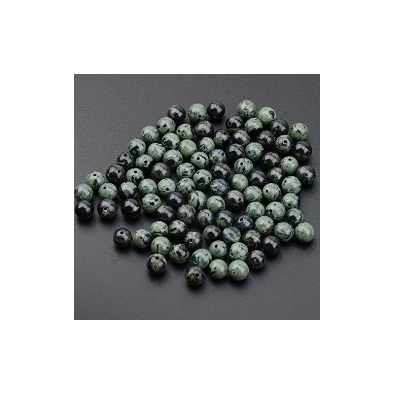 LPBeads 100PCS 8mm Natural Kambaba Beads Gemstone Round Loose Beads