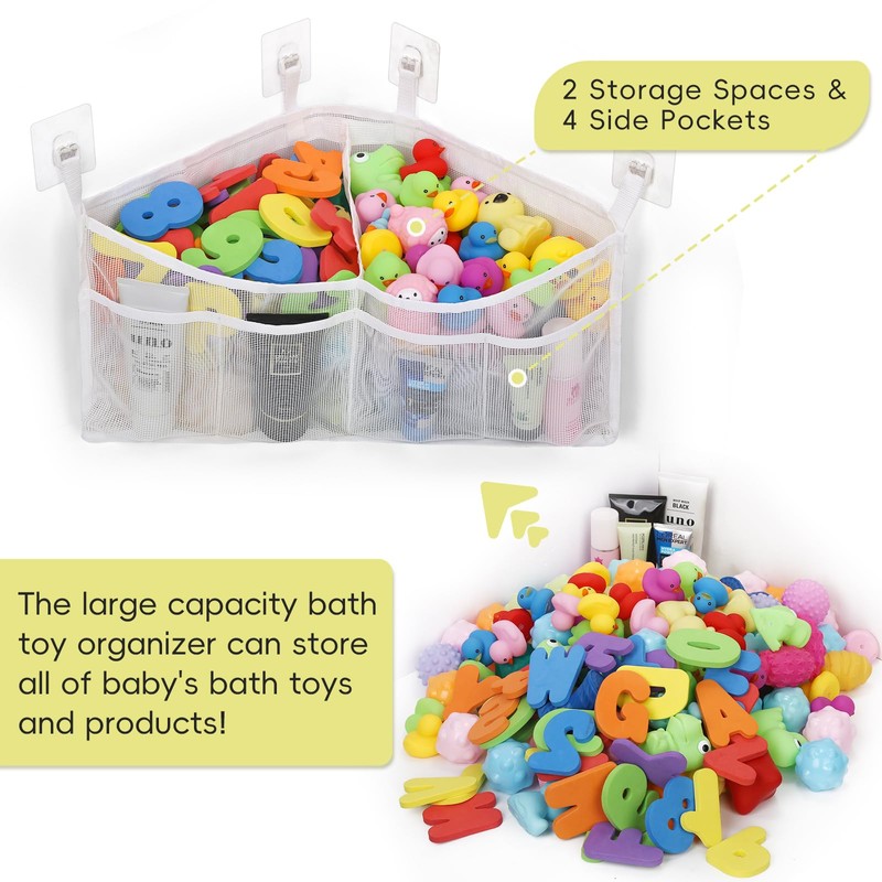 Goowin Triangle Corner Bath Toy Organizer, Quick Access Storage Holder