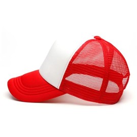 Kids-Girls Trucker-Hat Adjustable-Baseball-Cap Toddler-Boys Outdoor-Summer - Mesh Sun Hats Bright Red