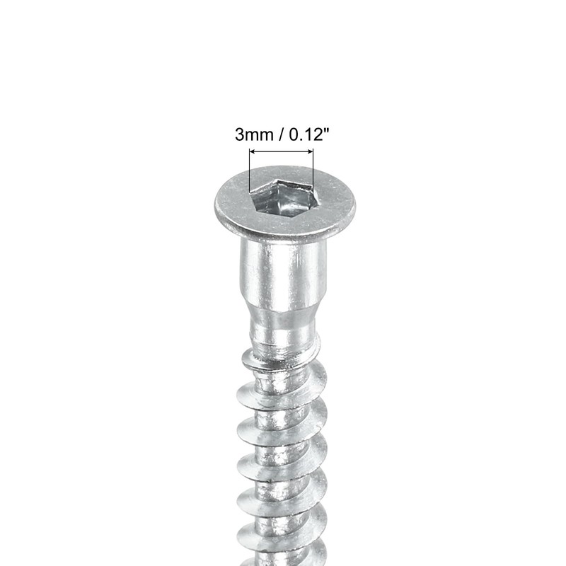 sourcing map 50Pcs M5x30mm Hex Socket Countersunk Head Self Tapping