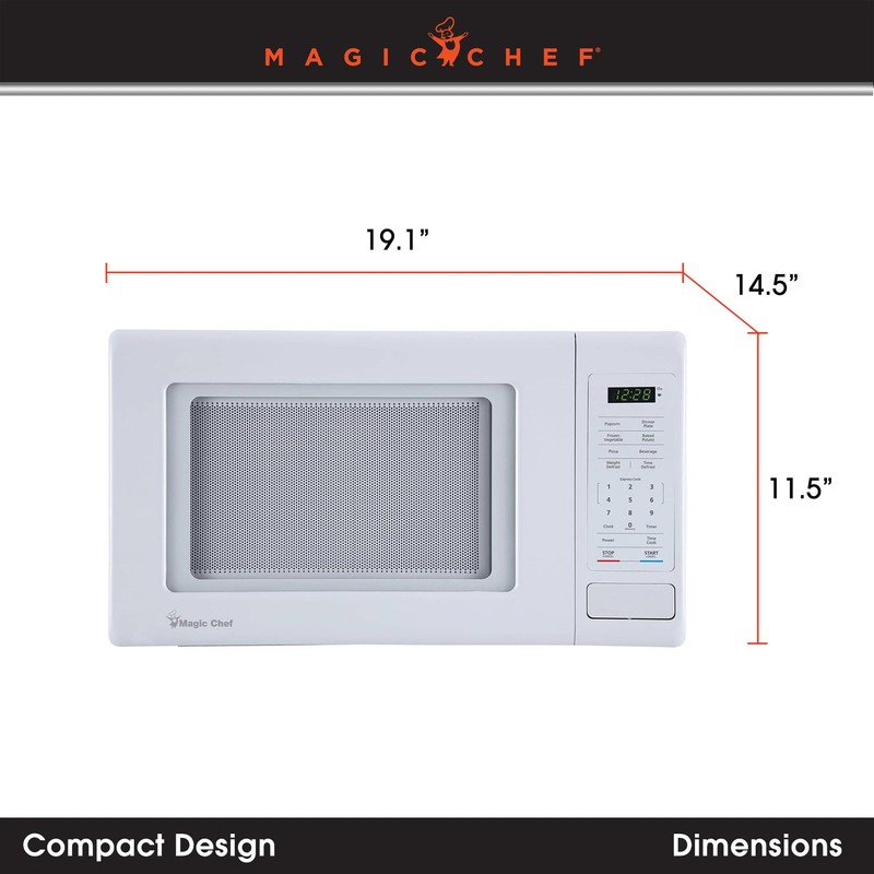 Magic Chef 0.9 Cubic Feet 900 Watt Stainless Countertop Microwave
