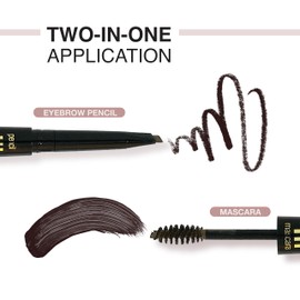 EBIN NEW YORK Secret of Pharaoh Dual Eyebrow Pencil & Mascara Natural Black | 2-in-1 Brow Pencil & Gel | Water-Resistant, Long-Lasting, Natural Finish | Vegan & Cruelty-Free