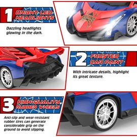 Growsland Remote Control Car for Kids, RC Cars for Boys Kids 1:18 Electric Vehicle Toy Car Hobby Racing Car Toys with Lights & Controller, Birthday Gift for 3 4 5 6 7 8 9 Year Old Boys Girls