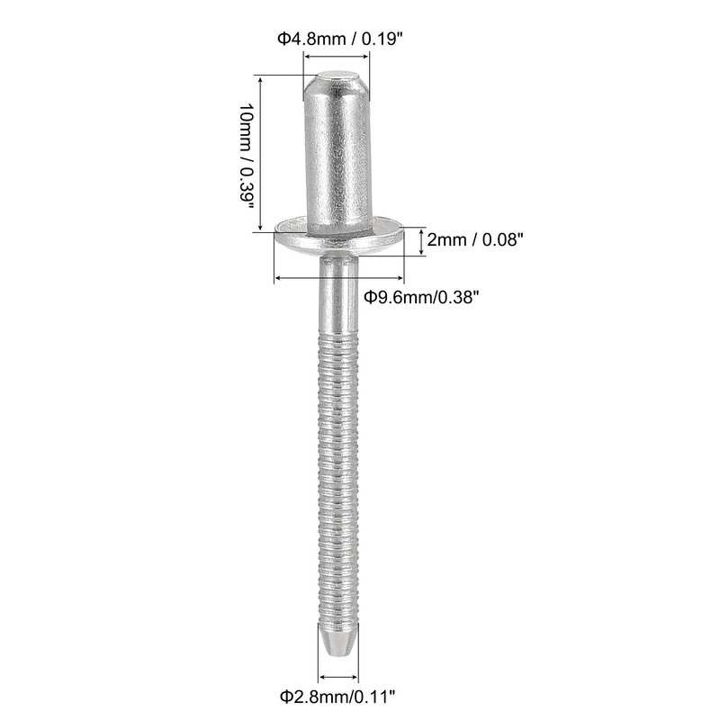 sourcing map Blind Rivets, 304 Stainless Steel Pull Rivets Core