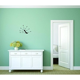 Decal - Peel & Stick Wall Sticker : Shoes High Heel Stilettos Women Ladies Girl Teen Fashion Home Decor Picture Art Size :10 Inches x 20 Inches