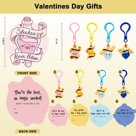 MoimTech Valentines Day Gifts for Kids, 24 Harry Magic Potion Keychains with 24 Valentines Cards, Valentines Day Gifts for School Classroom Boys Girls Exchang