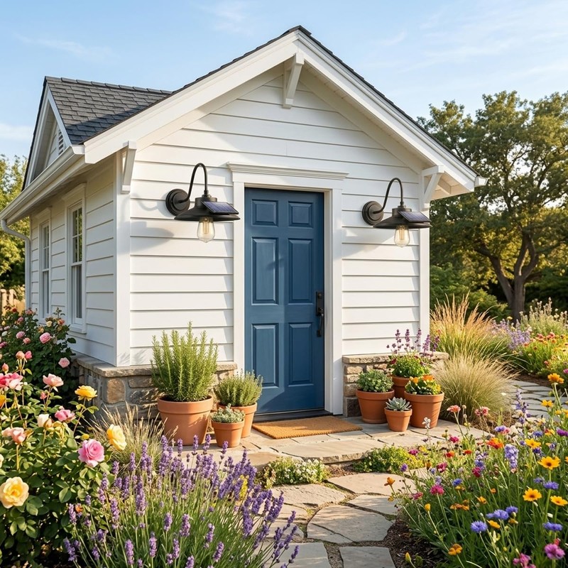 CRIRY Solar Barn Lights Outdoor 2-Pack, Anti-Rust Waterproof Farmhouse Solar