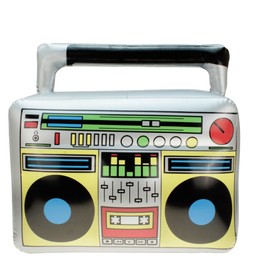 Inflatable Ghetto Blaster Approx. 45 x 42 cm - 80s 90s Fancy Dress & Carnival - Outfit Party Accessories Costume - Bad Taste Assi Retro - Hip Hop Radio Walkman