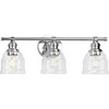 Progress Lighting Ambrose Collection 21 in. 3-Light Polished Chrome Clear