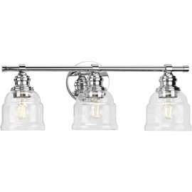 Progress Lighting Ambrose Collection 21 in. 3-Light Polished Chrome Clear Glass New Traditional Bath Vanity Light
