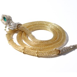 JewelryWe Jewellery Snake Bracelet, Necklace, Flexible, Bendable Snake Chain Wrap Bracelet, Twistable, Adjustable, Chain, Cuff, Bangle, Hair Accessories, for Men and Women, Rhinestone