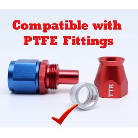 TT Racing -8 AN8 PTFE Swivel Fittings & Black Nylon Fuel Line Hose Kit 33FT NLPTFEAN8_KIT_33