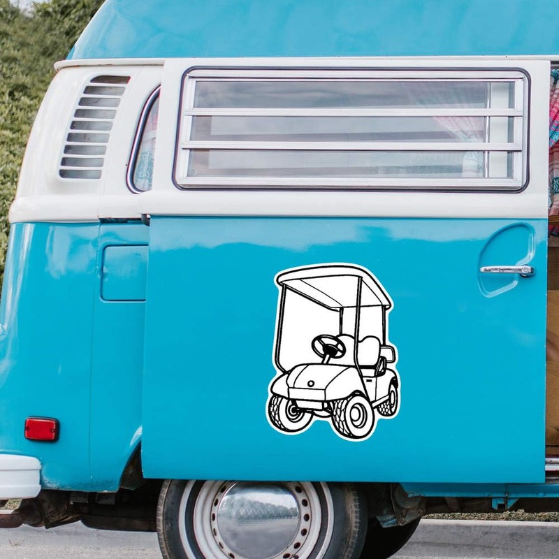 Extra Large 460mm 'Golf Cart' Permanent Sticker Decal for Cars/Windows/Bins/Walls