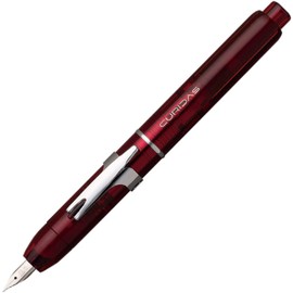 Platinum Fountain Pen Curidas Retractable Fountain Pen Gran Red Fine Point Knock Type Fountain Pen PKN-7000#77-F With Kanji LOVE Sticker,5.5 x 0.56 in