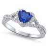 CloseoutWarehouse Simulated Sapphire Cubic Zirconia Infinity Heart Promise Ring Sterling