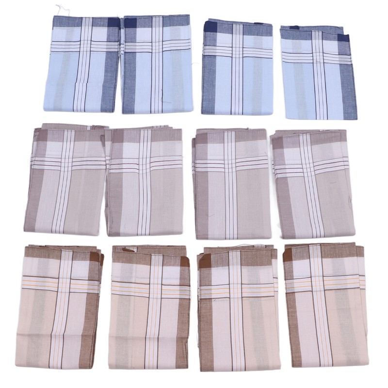 12 Pcs 40cm Cotton Men Handkerchiefs Elderly Handkerchief Sweat Absorbent