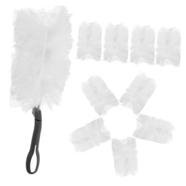 PACKOVE 10Pcs Home Duster with Replacement Heads Compact Hand Duster for Easy Cleaning Home and Car Lightweight Portable for Corners and Hard to Reach Areas