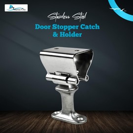 MARINE CITY Door Stopper Catch and Holder, Heavy-Duty Stainless Steel, Rust-Resistant, Height: 2-3/4 Inches, Ideal for Boats, RVs, Marine Use, Doors, Cabinets and Hatches