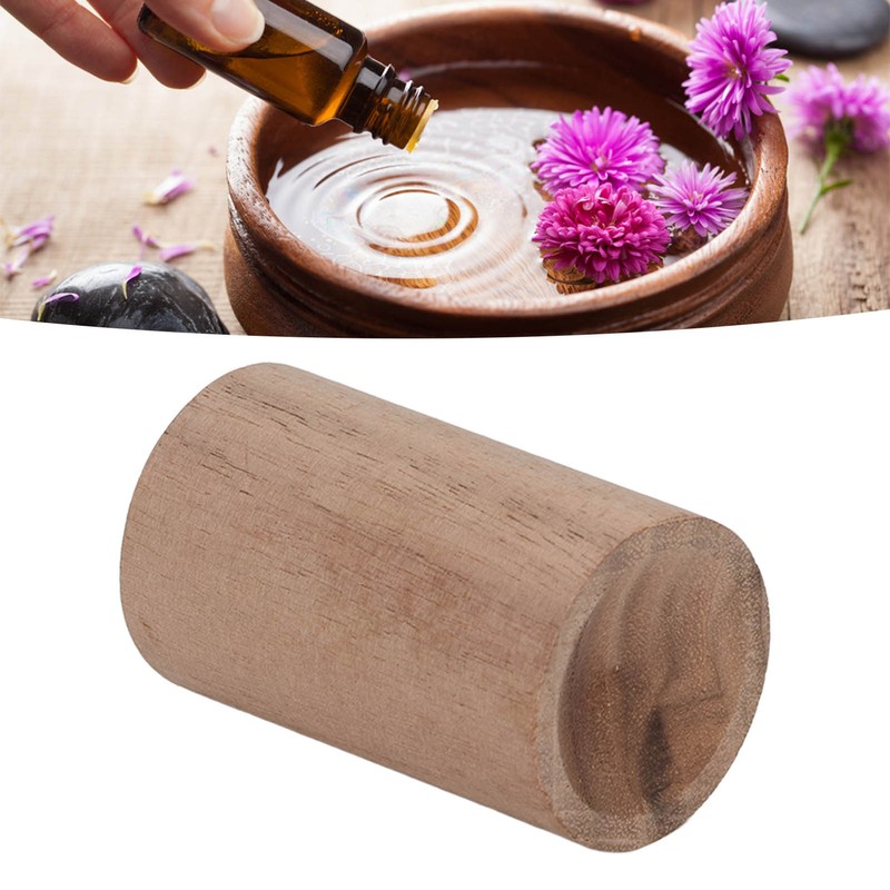 15pcs Essential Oil Car Diffuser Round Shape Simple Compact Walnut