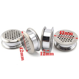 SDTC Tech 5-Pack Circular Soffit Air Vents 35 mm Stainless Steel Honeycomb Design Mesh Hole Louver Round Vent Cover Grommet for Cabinet Wardrobe Kitchen Bathroom