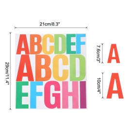 MECCANIXITY 140 Pieces Vinyl Letter Stickers, 8 Sheets 4 Inch Colorful Self-Adhesive Cute Alphabet Stickers for DIY Craft Art Making, Gift Cards, Notebook Decals