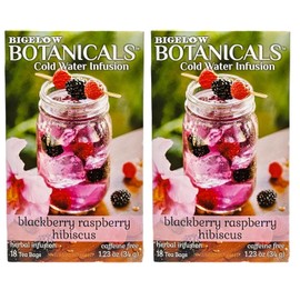 (Pack of 2) Botanicals Cold Water Infusion Blackberry Raspberry Hibiscus Tea Bags, Herbal Infusion, Caffeine Free, 18 Count each (Total:36 Count)