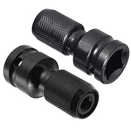 2 PCS 1/2 inch Square Drive to 1/4 inch Hex Shank Socket Adapter,Durable Impact Adaptor,Black Quick Release Chuck Converter for Impact Ratchet Wrench Screwdriver Bit (Black)
