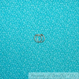 FabricTraditions BonEful Fabric FQ Cotton Quilt Aqua Blue Teal Tiny Small Flower Leaf Tone Tonal