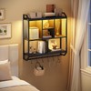 HOOBRO Gaming Floating Shelves with LED Lights, 28.7" LED Wall