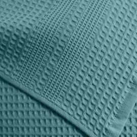 GILDEN TREE Waffle Towels Quick Dry Lint Free Thin Bath Sheets 40x80 Oversized Extra Large for Adults, Classic Style (Seafoam)