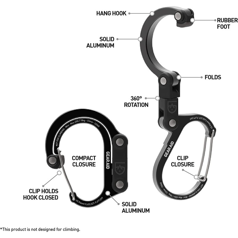 HERO CLIP MINI Hero Clip Mini Carabiner Shaped Hook Back