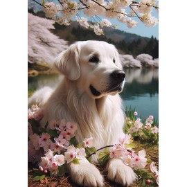 Golden Retriever White - Best of Breed DCR Spring Garden Flag
