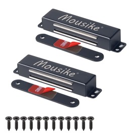 Mousike Magnetic Door Catch Heavy Duty 90lb Door Magnets with Strong Magnetic for Kitchen Cupboard Wardrobe Closet Cabinet Door Drawer Latch (Black 2 Pack)