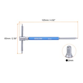 sourcing map Sliding T-Handle Hex Key Wrench Set 2mm Metric 3-Way Free Sliding Handle Sleeves for Home Repair