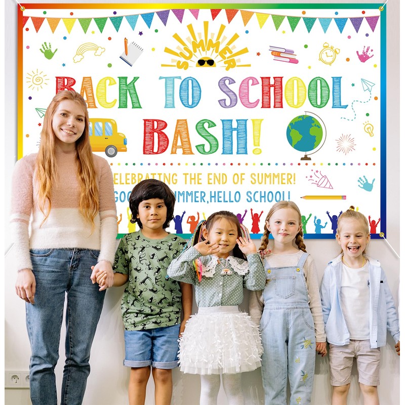 Back to School Bash Backdrop Banner End of Summer Back