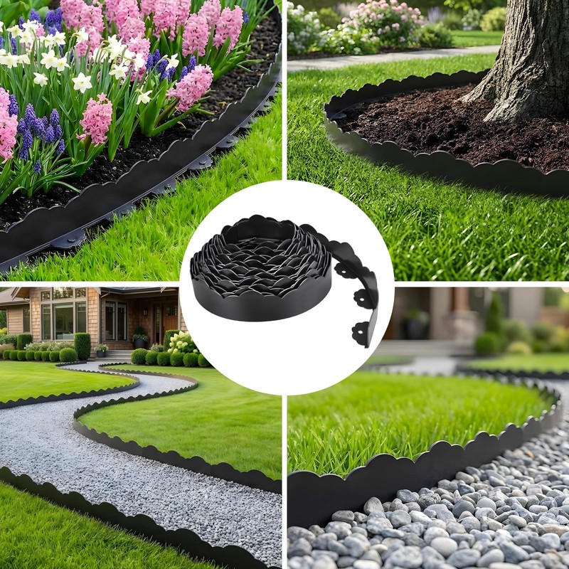 50 FT Landscape Edging Border with 75 Spikes, 2.8 Inch