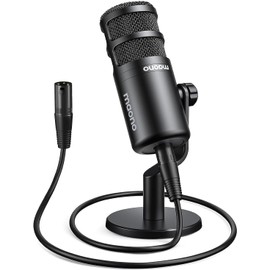 MAONO XLR PD100 Dynamic Microphone, Vocal Microphone, Unidirectional Built-in Pop Filter, XLR-XLR Cable Connection, Microphone Stand, For Audio Mixers, Sound Cards, Audio Machines, Live Streaming, Live Streaming, For Live Streaming, Game Live, Youtube, P