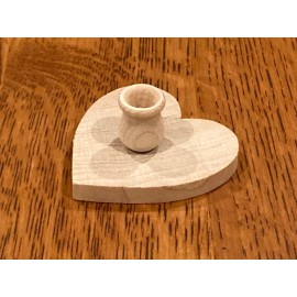 Wood Heart Shape & Candle Cup ( 6 pcs ) Unfinished Craft Wood