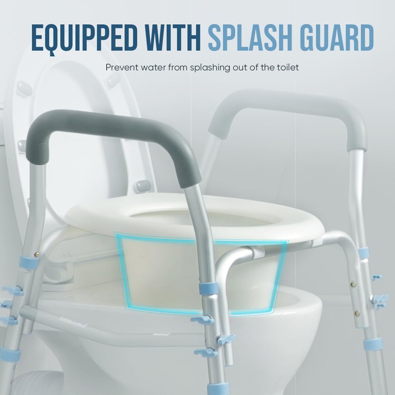 OasisSpace Stand Alone Raised Toilet Seat 400lbs - Medical Raised