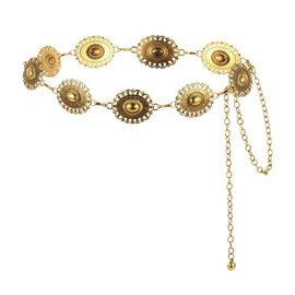 NHQZ Golden Belt, Women's Chain Belt, Waist Chain, Adjustable Metal Western Cowgirl Belt for Dress, 1 Piece, bronze