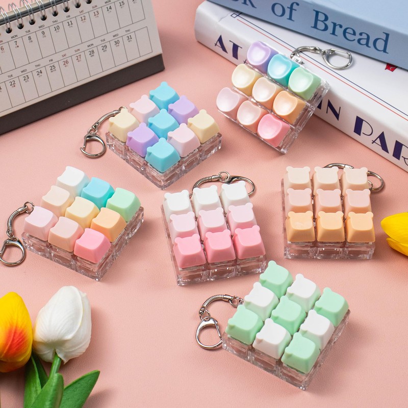 2 Pcs Keyboard Fidget Toy, 9 Keys Cute Heart-Shaped Clicker