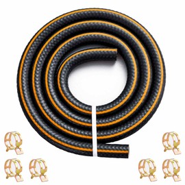 Pronese 6mm Fuel Hose, Length 1m, Nitrile Rubber (NBR) Hose, Oil-Resistant, Pressure-Resistant, Heat-Resistant Hose, 6 Pieces Dedicated Hose Clamps Included, for Automobiles and Motorcycles