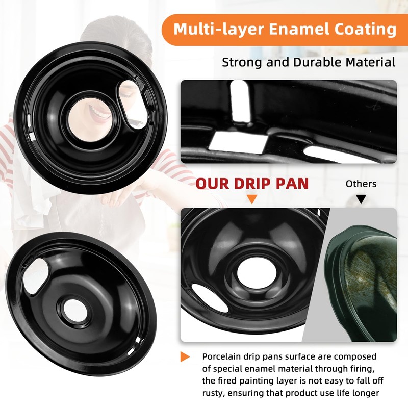 MP22YA Stove Elements Replacement and W10288051 Electric Stove Drip Pans