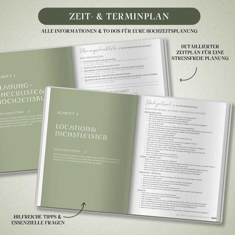 BIROYAL Wedding Planner German for the Big Day, 160 Pages