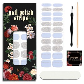 Nail Polish Strips - No UV Lamp Needed (Sky Sparkle Blue)