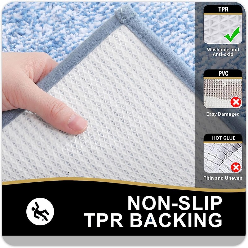 smiry Microfiber Non-Slip Bath Mats for Bathroom, Extra Soft Absorbent