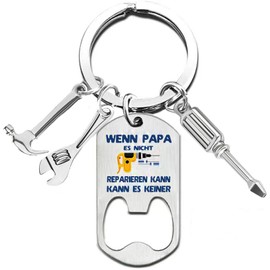 Bottle Opener Dad Keyring Father's Day Gift for Dad Best Dad Gifts Birthday (If Dad Can't Repair It Can't Repair, Cannot Make It No)