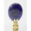 Navy Oval Lapis Lamp Finial Polished Base 2.5"h