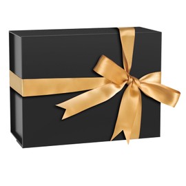 NOVELTYBOXUSA Black Gift Box 9x7x4 in, Gift boxes for Presents with Magnetic Closure Lid, Small Rectangle Collapsible Gift Box for Groomsmen, Proposal, Wedding, Graduation, Birthday, Mother's Day