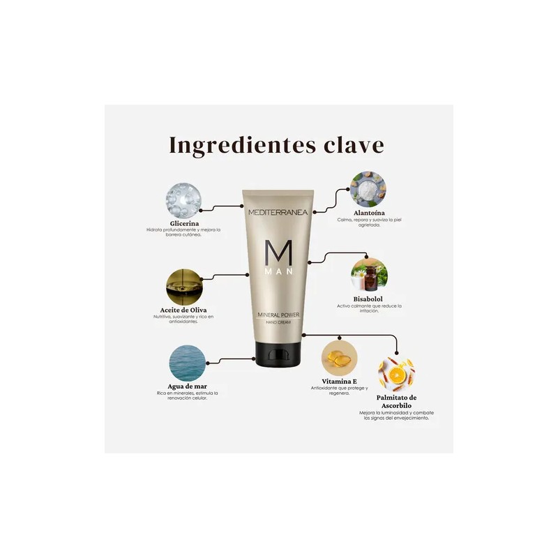 Crema de manos para hombre 100 ml | hidratación y